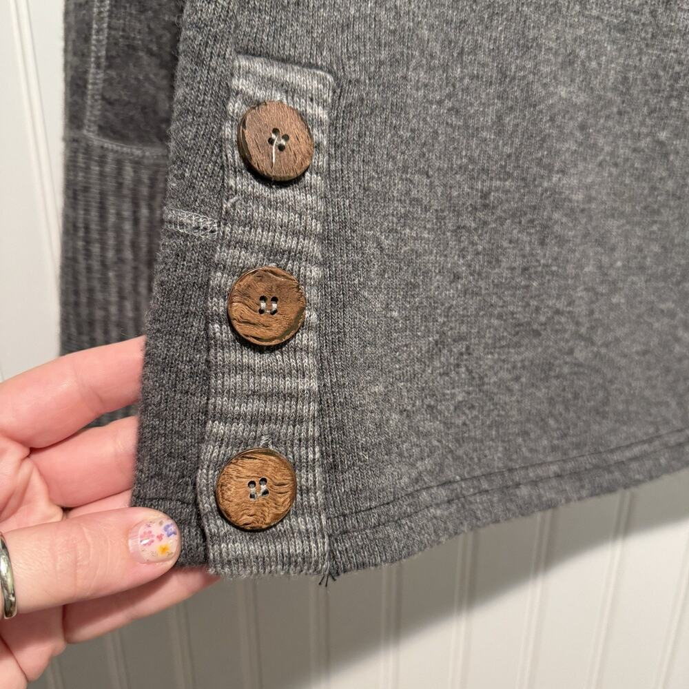 Prana Lucia Gray Funnel Neck Sweater Wool Blend Size Small - Picture 3 of 6